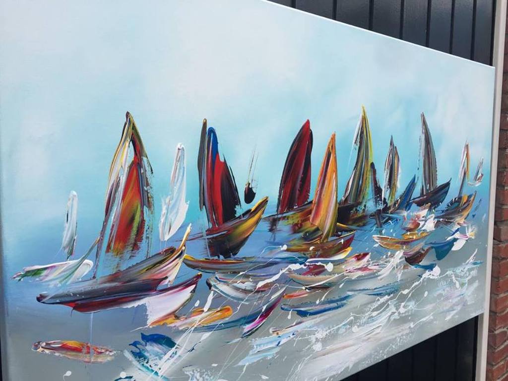 Gena - Sailing - Acrylverf op doek - Gesigneerd - 2017 kopen? Bied vanaf 250!