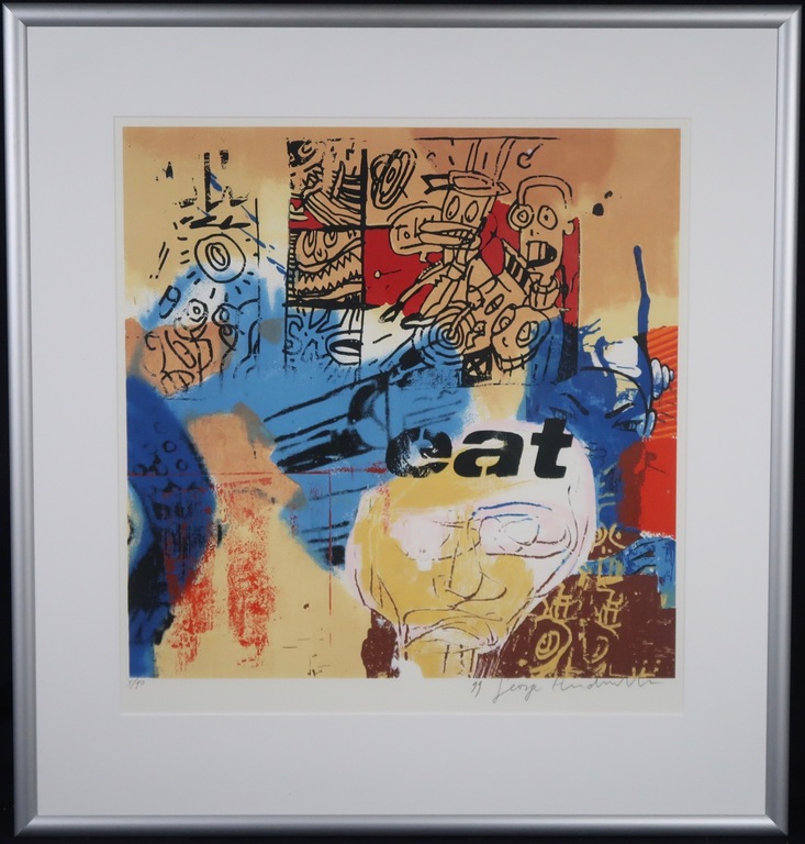 George Heidweiller: Zeefdruk, Eat - Ingelijst verkocht voor € 60!