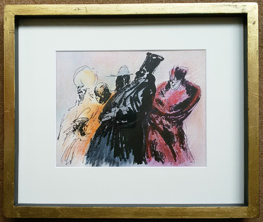 Luis Filcer - Personen, gemengde techniek (ingelijst) kopen? Bied vanaf 185!