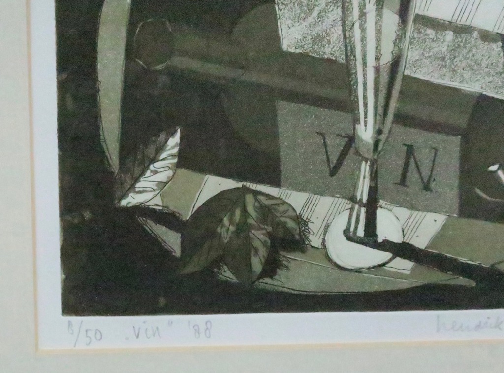 Hendrik Jan Visser: Ets, Vin - Ingelijst kopen? Bied vanaf 35!