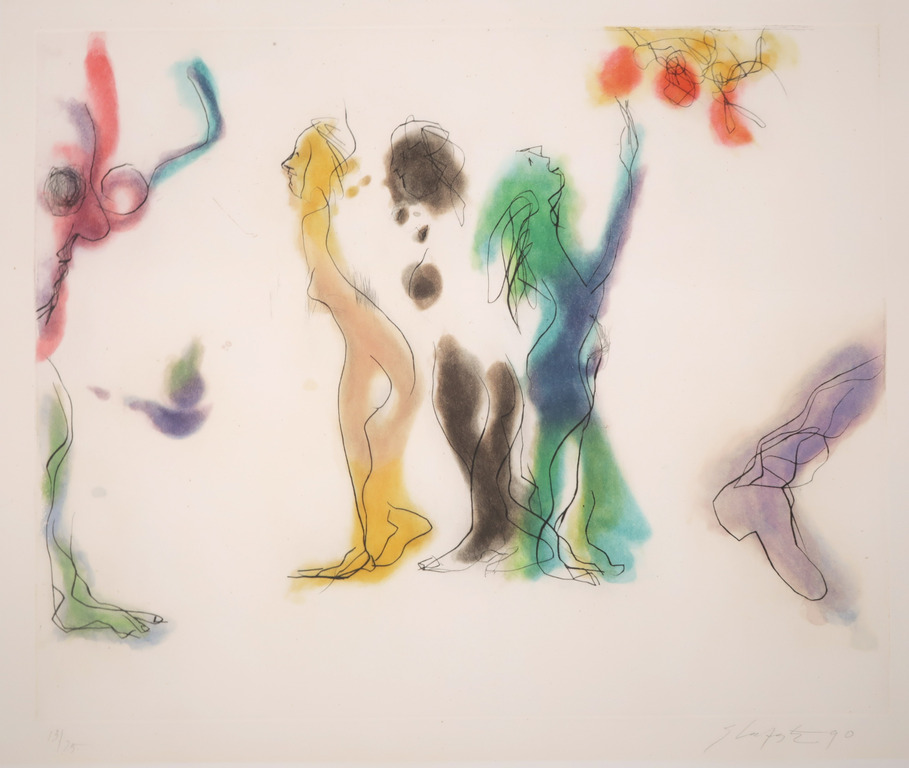 Ger Lataster: Droge naalde en aquatint, Compositie met figuren verkocht voor € 71!