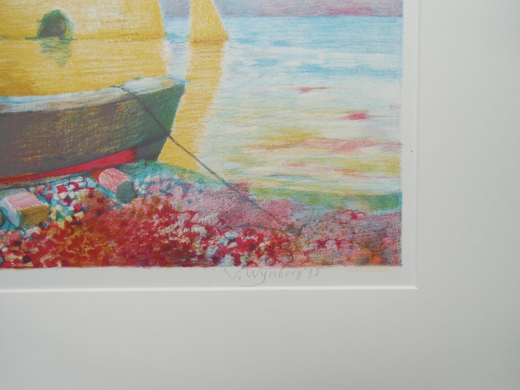 BOOT OP STRAND BRETAGNE / KLEURENLITHO VAN NICOLAAS WIJNBERG kopen? Bied vanaf 70!