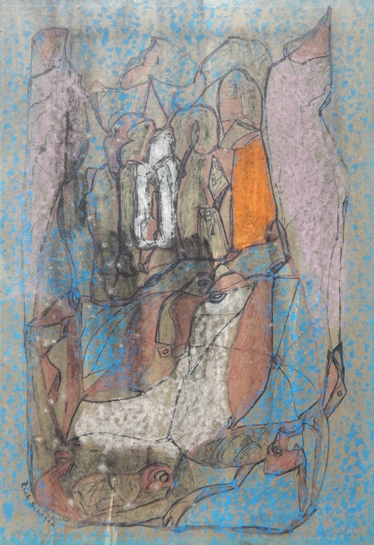 Riek Schagen (1913-2008) - Inkt en pastel verkocht voor € 50!