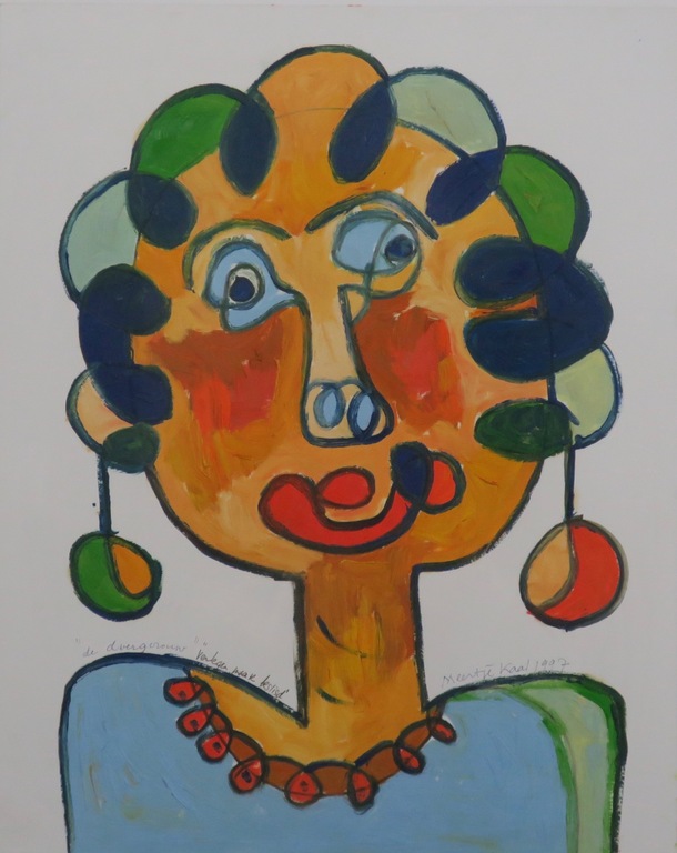 Meertje Kaal: Acryl op papier, De dwergvrouw, verlegen maar beslisd  kopen? Bied vanaf 1!