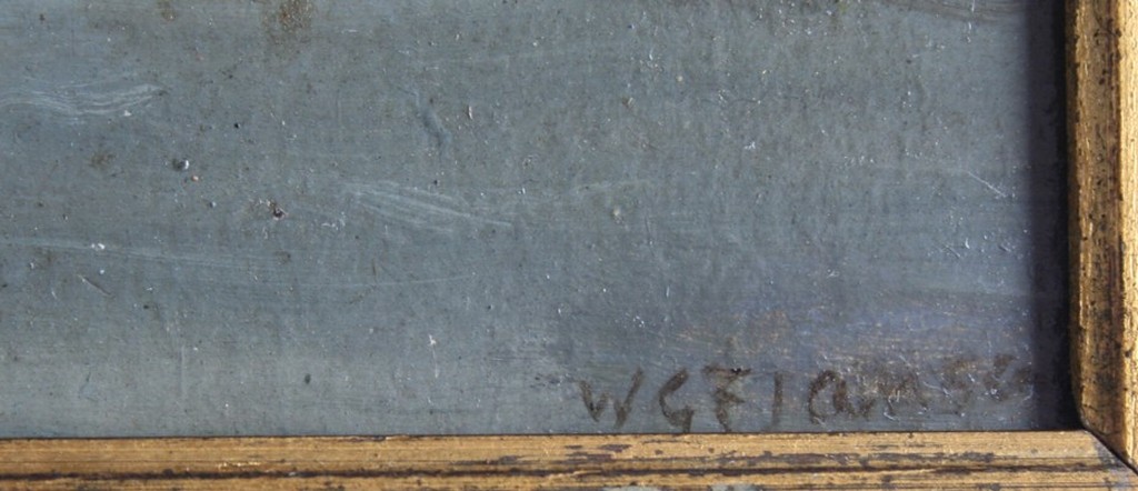 W.G.F. Jansen - olieverf op paneel - visdrogerij en huizen langs de kust kopen? Bied vanaf 120!