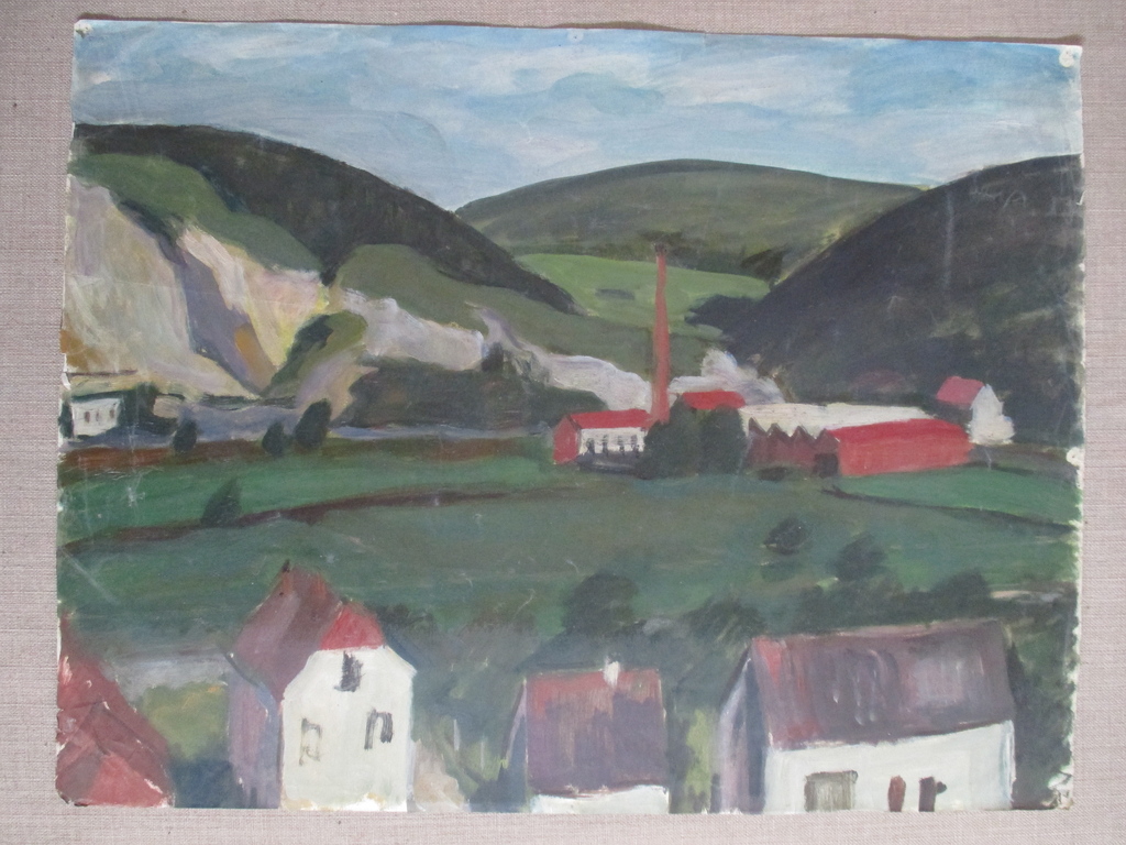 Onbekend, 5 schilderijen op papier, landschappen kopen? Bied vanaf 1!