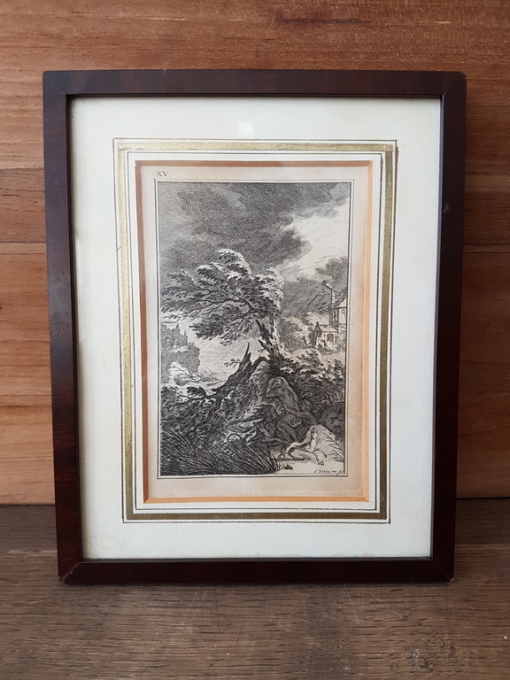 Simon Fokke, kopergravure, mensen en dieren in noodweer kopen? Bied vanaf 1!