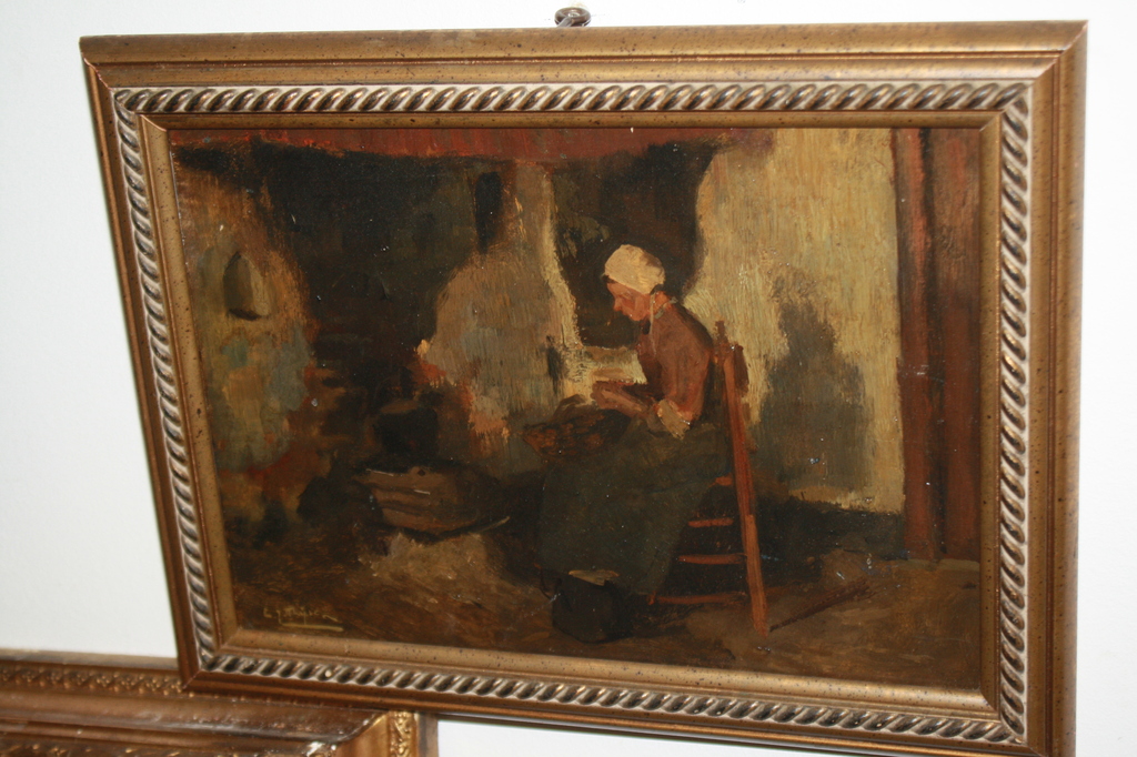 DAME IN LARENS INTERIEUR door CJ THIJSEN 1867 - 1917 - Rotterdam kopen? Bied vanaf 125!