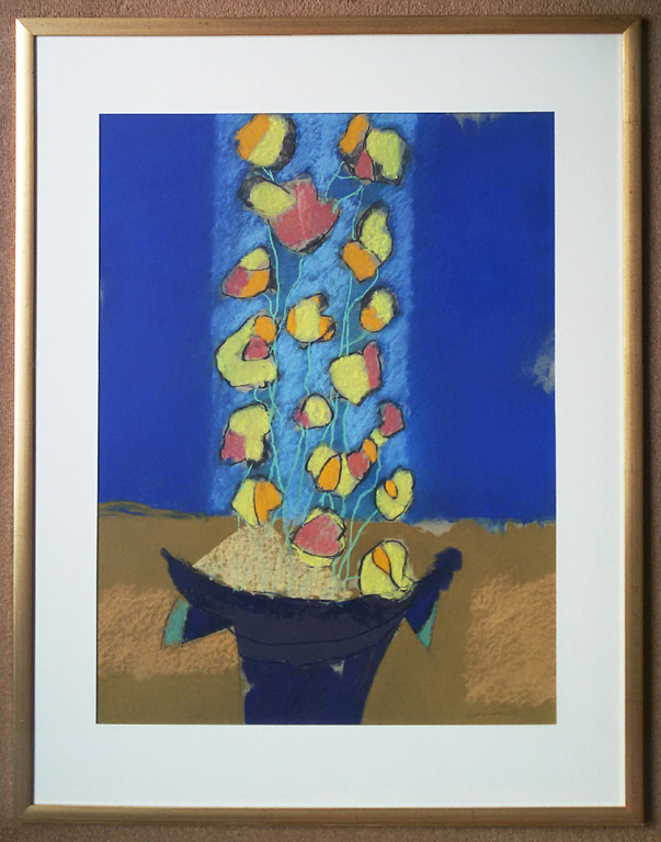 Henk van Vessem - Stilleven, pastelkrijt op papier (mooi ingelijst, groot) kopen? Bied vanaf 1!
