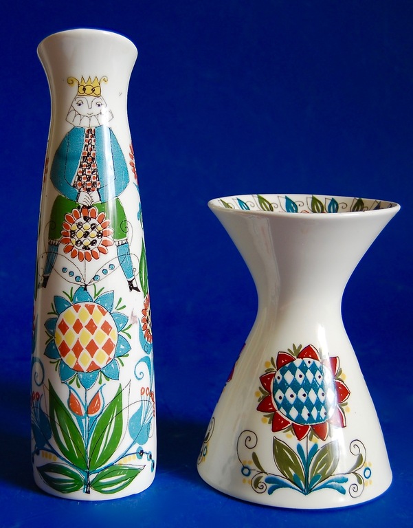 Figgjo Flint Saga Design Noorwegen vasen met polychroom floraal decor - 1950's kopen? Bied vanaf 1!