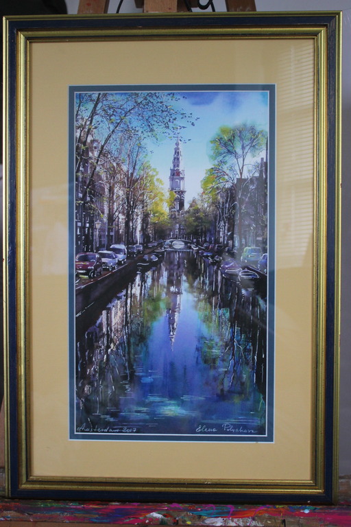 Elena Polyakova: Acrylverf ,  Zuiderkerk in Amsterdam kopen? Bied vanaf 65!