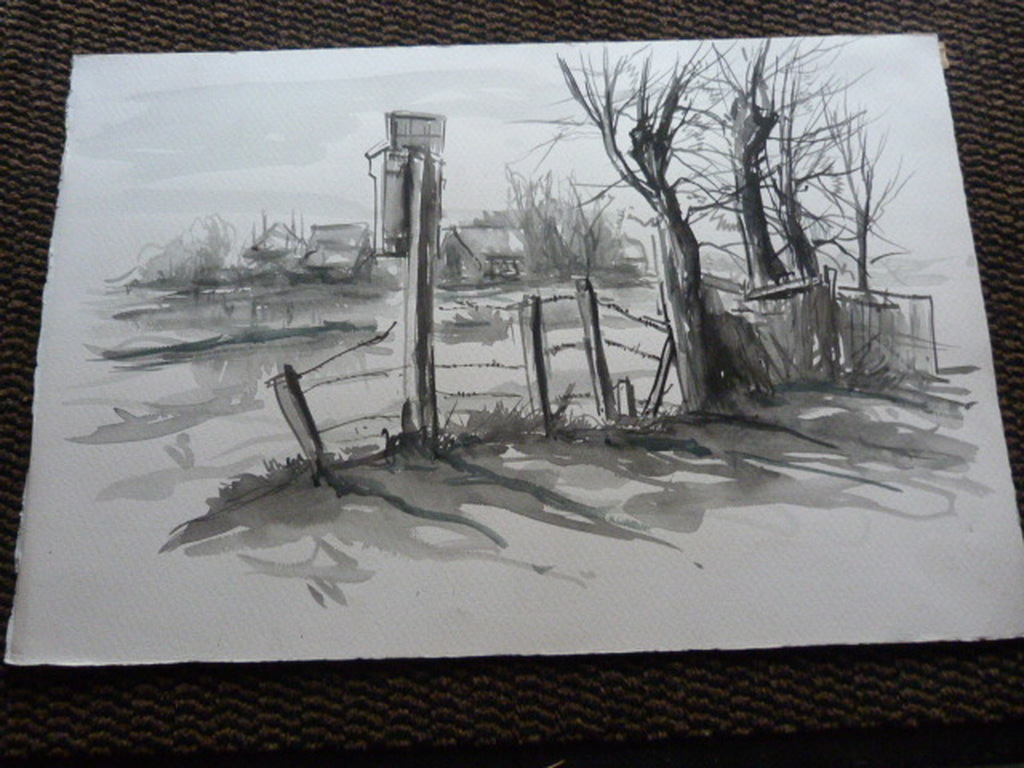 Jobst Heinrich Frese ( 1914 - 1986 ) - 3 x  tekening/aquarel kopen? Bied vanaf 1!