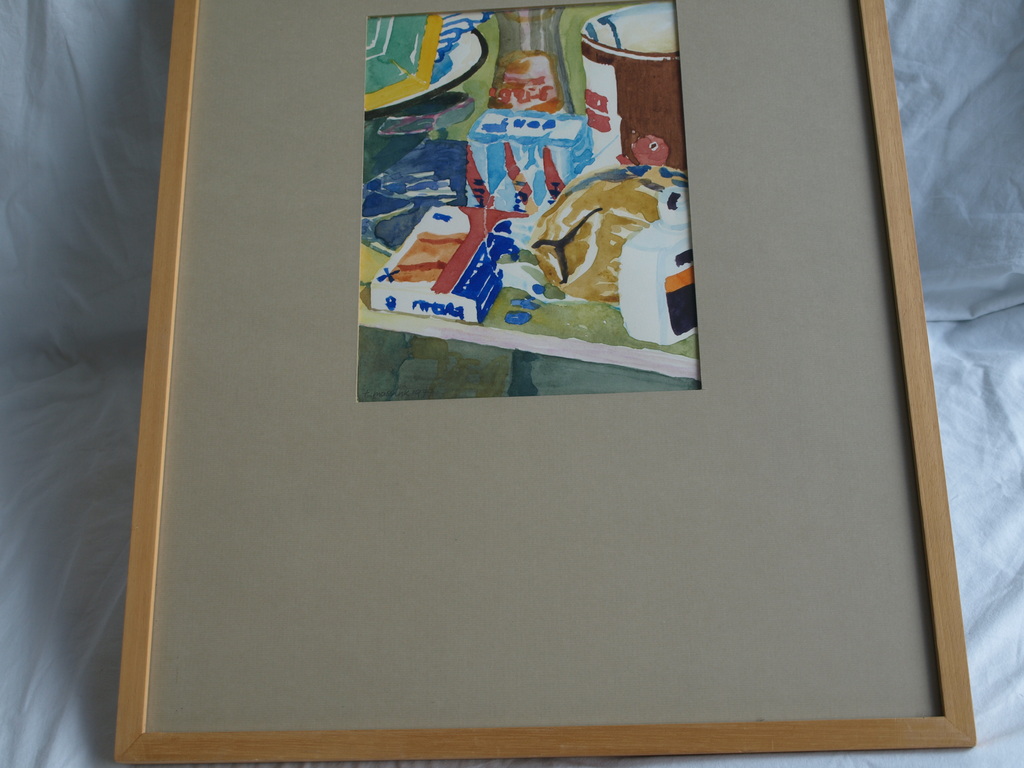 Teun Massink : Aquarel – Binnenkast – gesigneerd & ingelijst – 1977  kopen? Bied vanaf 1!