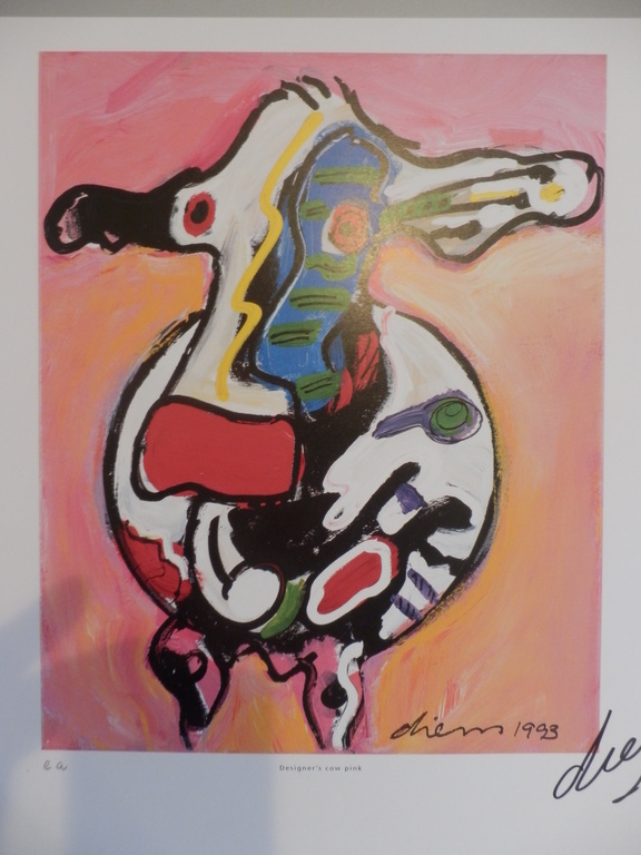 PETER DIEM  Handgesigneerde Zeefdruk  DESIGNERS COW PINK kopen? Bied vanaf 1!