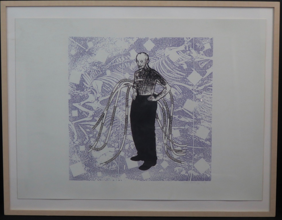 Anne Semler: Zeefdruk, Traumwonderer -Ingelijst verkocht voor € 50!