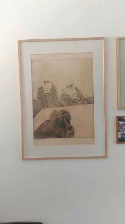 Sjef Henderickx, kleurets, Mooi weer vandaag, scene met baviaan kopen? Bied vanaf 300!