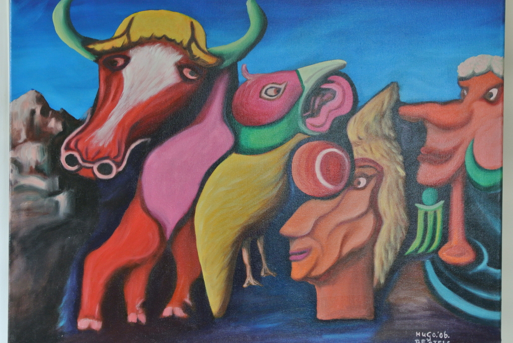 HUGO BERTELS. Acryl op doek. CARNAVAL II. kopen? Bied vanaf 1!