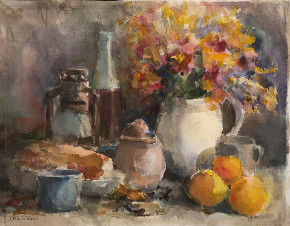 Frans Manders: Aquarel, Stilleven verkocht voor € 45!