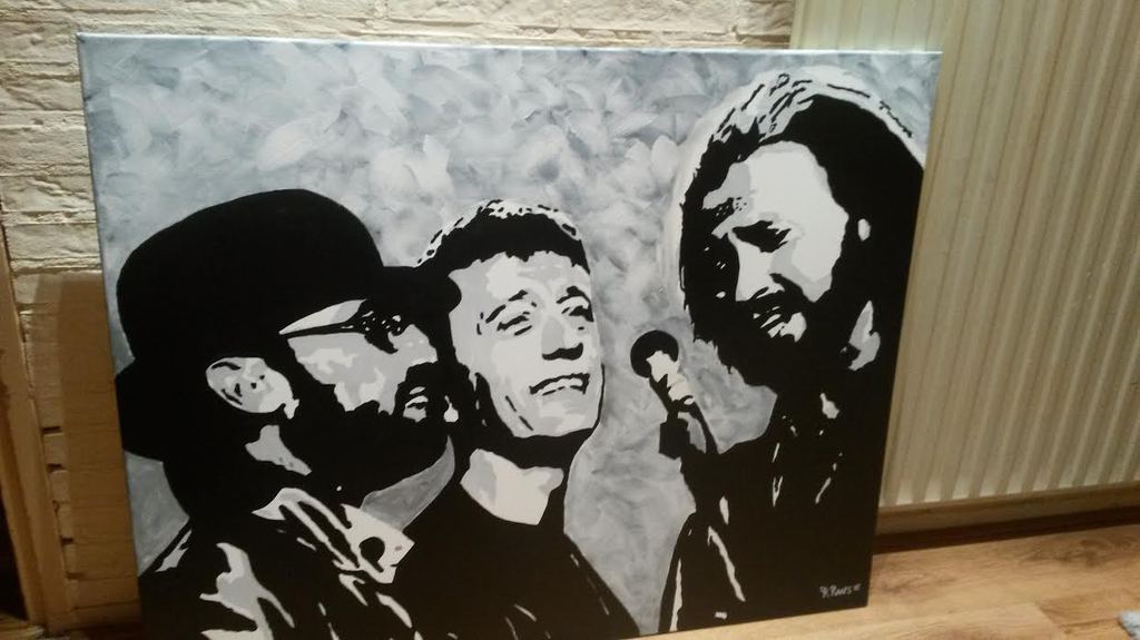Op canvas DOEK pOP aRT schilderij van de bee gees kopen? Bied vanaf 45!