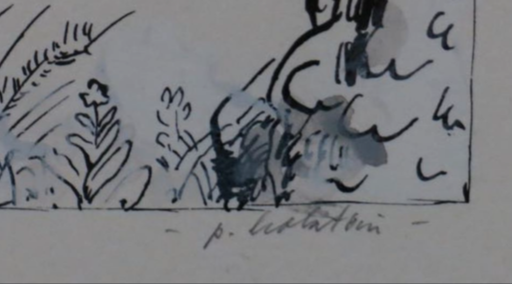 Pieter Holstein: Handgekleurde ets, Landschap met blauwe piramide kopen? Bied vanaf 1!