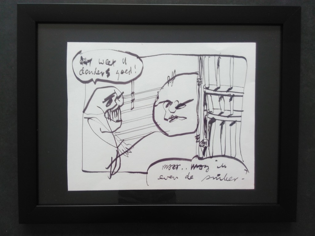 Herman Brood originele tekening uit 1990 + lijst kopen? Bied vanaf 160!