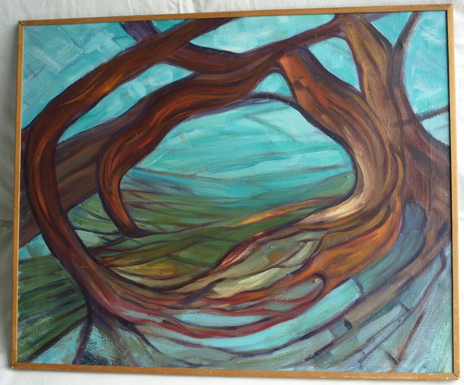 Onbekend : Olieverf op doek , Uitzicht – ingelijst – 1975 kopen? Bied vanaf 50!