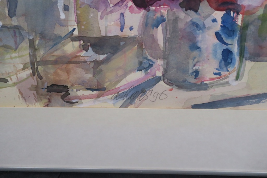 Toon de Haas: Aquarel, Bloemstilleven III - Ingelijst kopen? Bied vanaf 60!