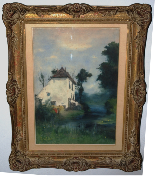 Huis aan het water - gesigneerde aquarel - fraaie kwaliteit kopen? Bied vanaf 150!