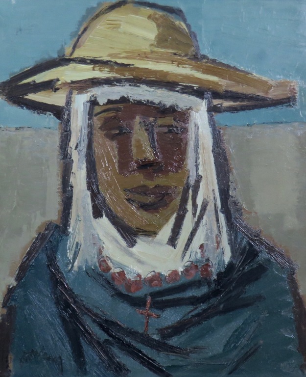 Jan van Heel: Olieverf op doek, Spaanse herderin - Ingelijst kopen? Bied vanaf 500!