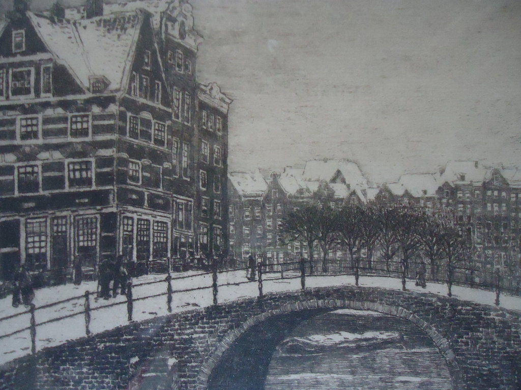 H. Heuff - Grachtengezicht in de winter te Amsterdam kopen? Bied vanaf 50!