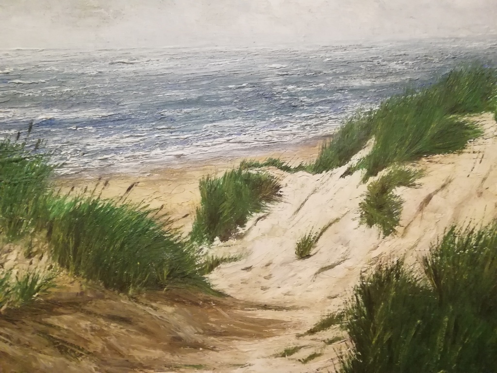 onbekend kunstenaar - olieverf op doek - Heist aan zee - duin en zee zicht verkocht voor € 65!