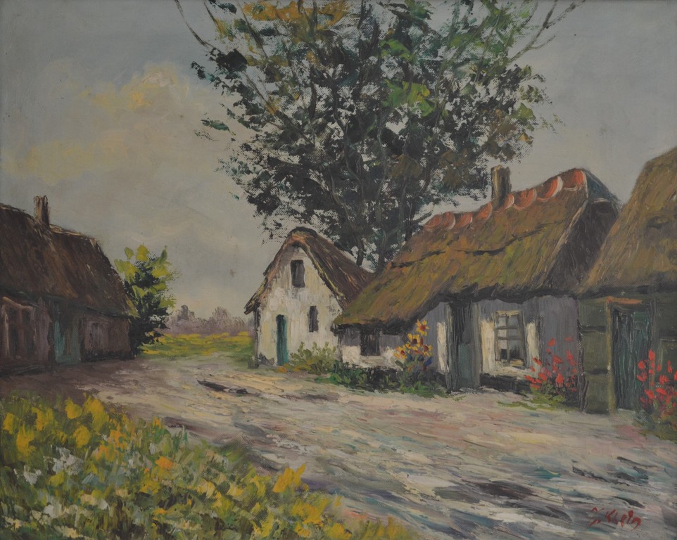 J(?). Klein (20ste eeuw) - Olieverf op doek - Boerenhoeve kopen? Bied vanaf 1!