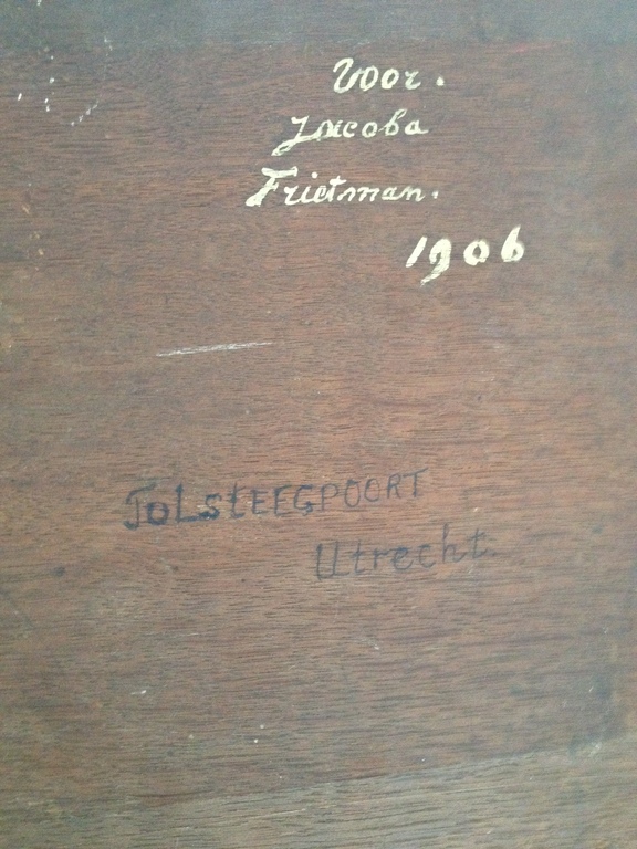 J.Frietman, olieverf op paneel, Tolsteegpoort Utrecht, ingelijst kopen? Bied vanaf 1!