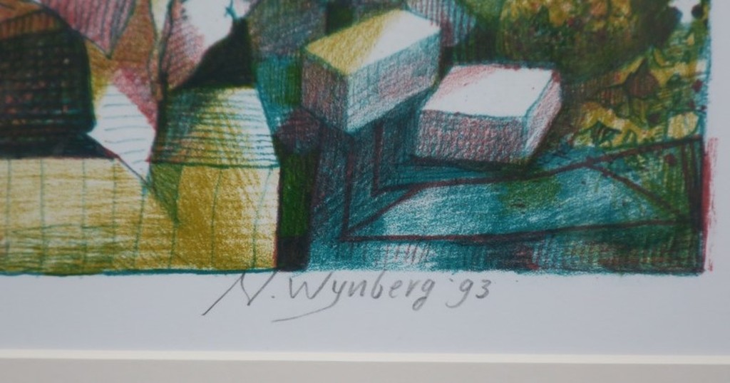 Nicolaas Wijnberg: Litho, Ontbijt aan een meer - Ingelijst kopen? Bied vanaf 80!