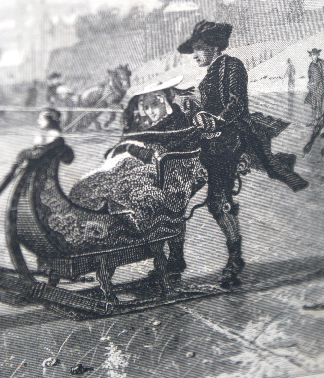 Winters tafereel met een paardenslee - ingelijste gravure kopen? Bied vanaf 14!
