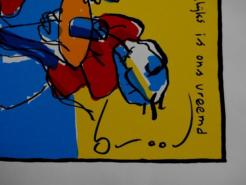 Herman Brood - grote zeefdruk: Niets menschelijks is ons vreemd - gesigneerd kopen? Bied vanaf 225!