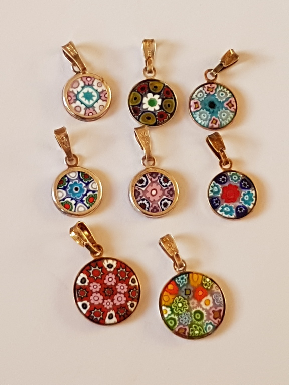 Lot 8 murrine veneziane zilver 925 en goud 18 kt kopen? Bied vanaf 40!