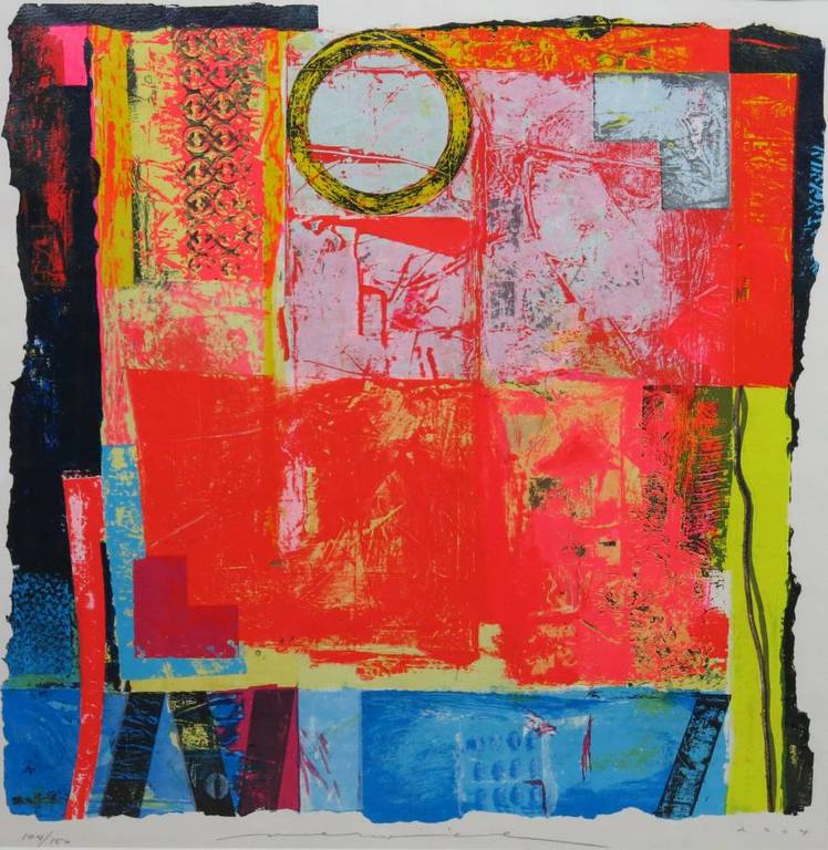 Jos Verwiel: Zeefdruk, Kokkino - Ingelijst (groot) verkocht voor € 150!