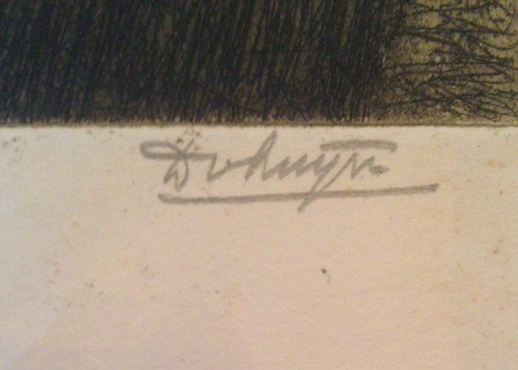 Dick van Luijn ets ” Pont des Arts” Parijs. kopen? Bied vanaf 1!