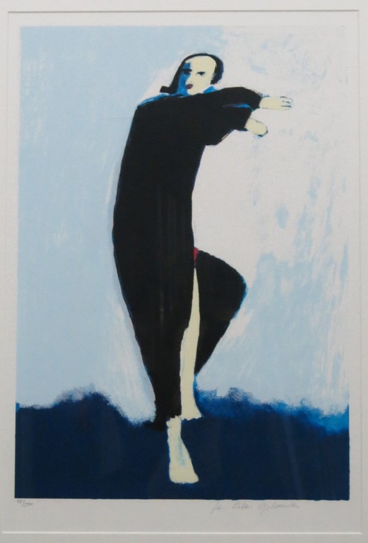 Jan Peter van opheusden: Litho, Vrouw in zwarte jurk -Ingelijst kopen? Bied vanaf 40!