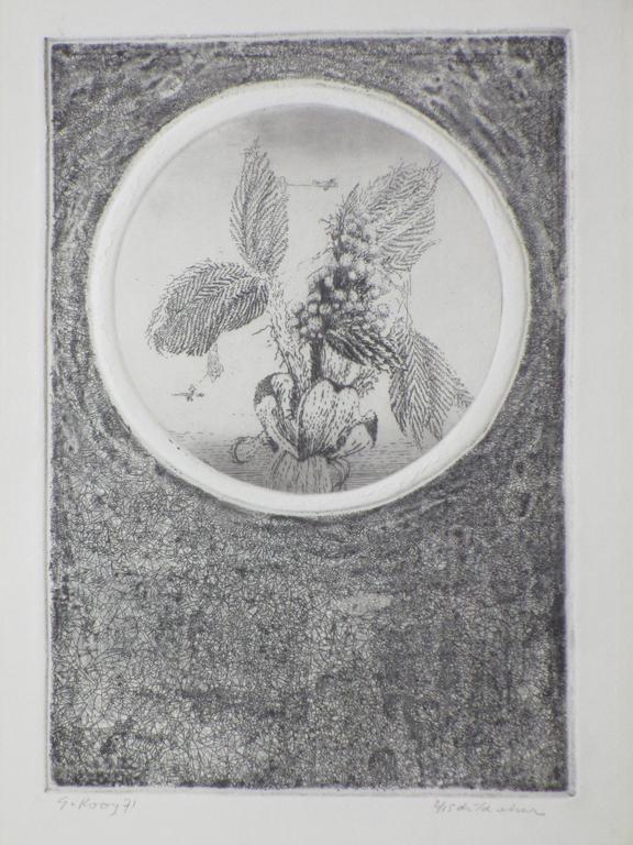 Gerard van Rooy, Vegetatie in ovaal, Ets 1971 verkocht voor € 55!