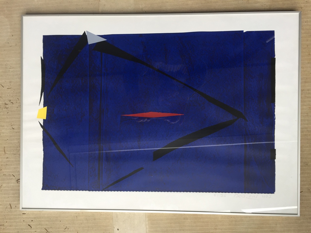 Bob Lens - Zeefdruk 5/35 (50 x 70 cm) 1983 - Blauw Nachtvlak kopen? Bied vanaf 1!