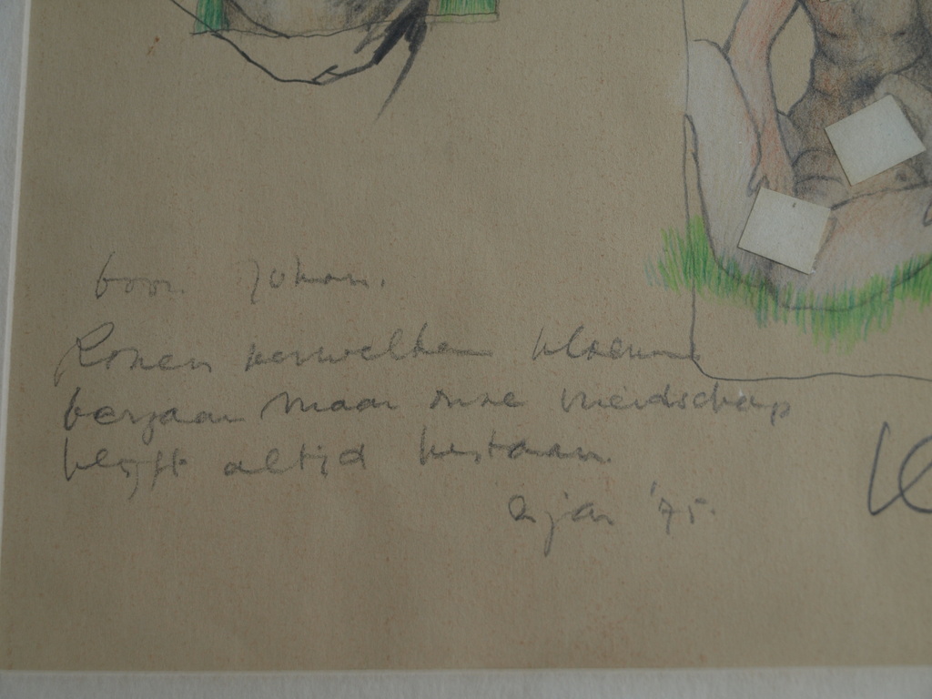 Onbekend, gesigneerd : Erotische tekeningen – ingelijst - 1974 kopen? Bied vanaf 1!
