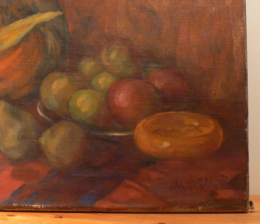 Onduidelijk gesigneerd  --  stilleven  --  olieverf op doek kopen? Bied vanaf 35!