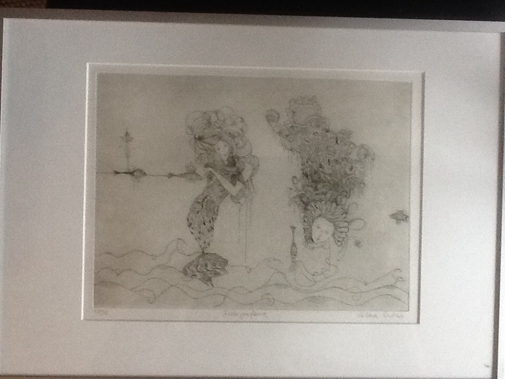 Aldone Gustas: ets/ litho,Fisch jongleuse. kopen? Bied vanaf 1!
