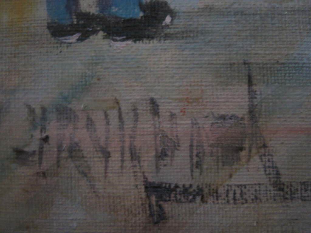 GROOT 1950 olieverf "Boulevard Clichy Moulin Rouge Parijs" gesigneerd  kopen? Bied vanaf 1!