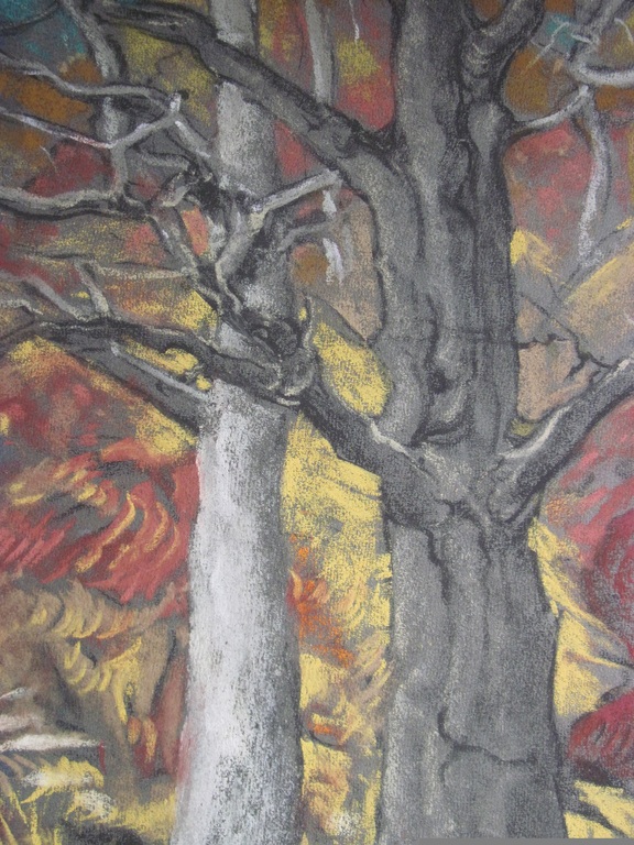 Handgesigneerde Krijttekening - Bomen in de Herfst - A(Arie) Leeflang  1906-1956 kopen? Bied vanaf 30!