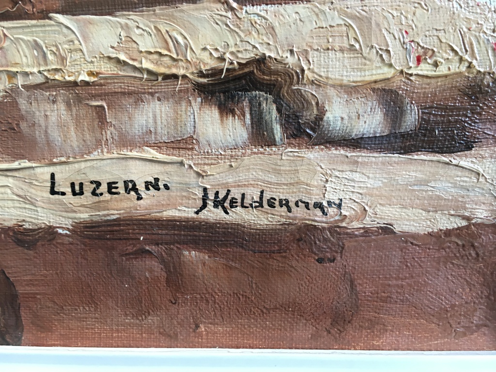 Jan Kelderman - Jan Keldreman (1914 - 1990) - Luzern - olieverf op doek - in nette lijst kopen? Bied vanaf 35!