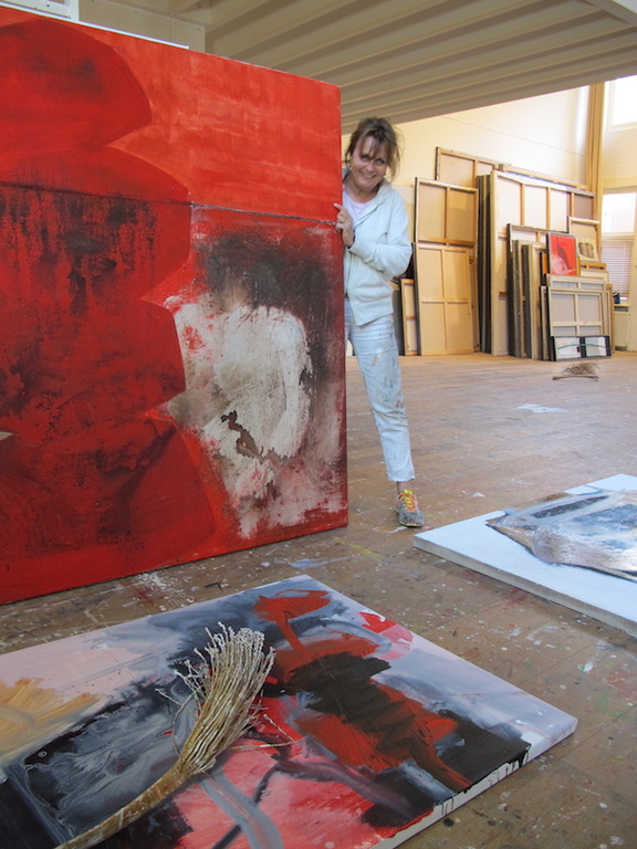 Arty Grimm - Abstract, acrylverf op papier (in passe-partout, zeer groot) kopen? Bied vanaf 275!