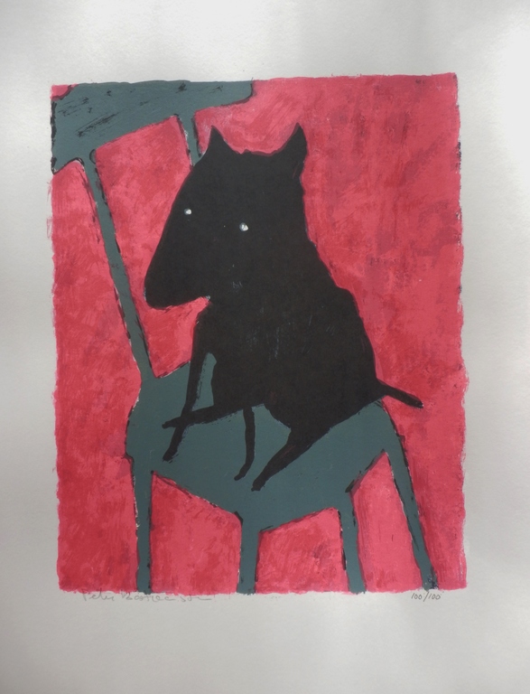 PETER BASTIAANSEN Zeefdruk DOG Handgesigneerd verkocht voor € 39!